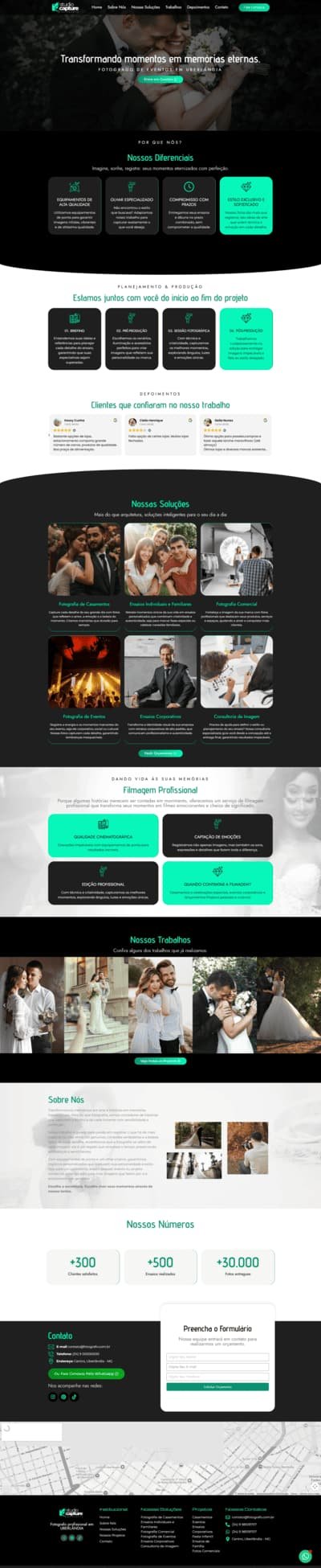Site do Studio Capture, fotografia de eventos