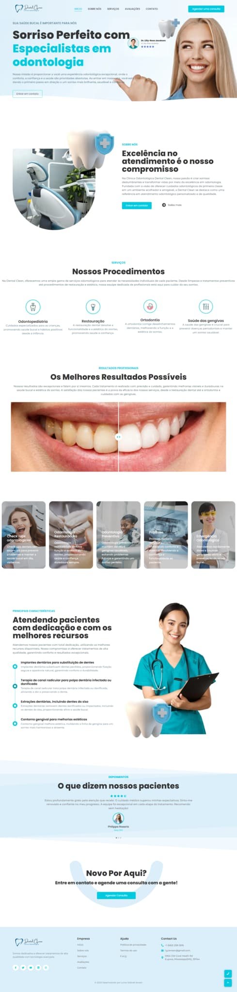Site DentalClean, odontologia