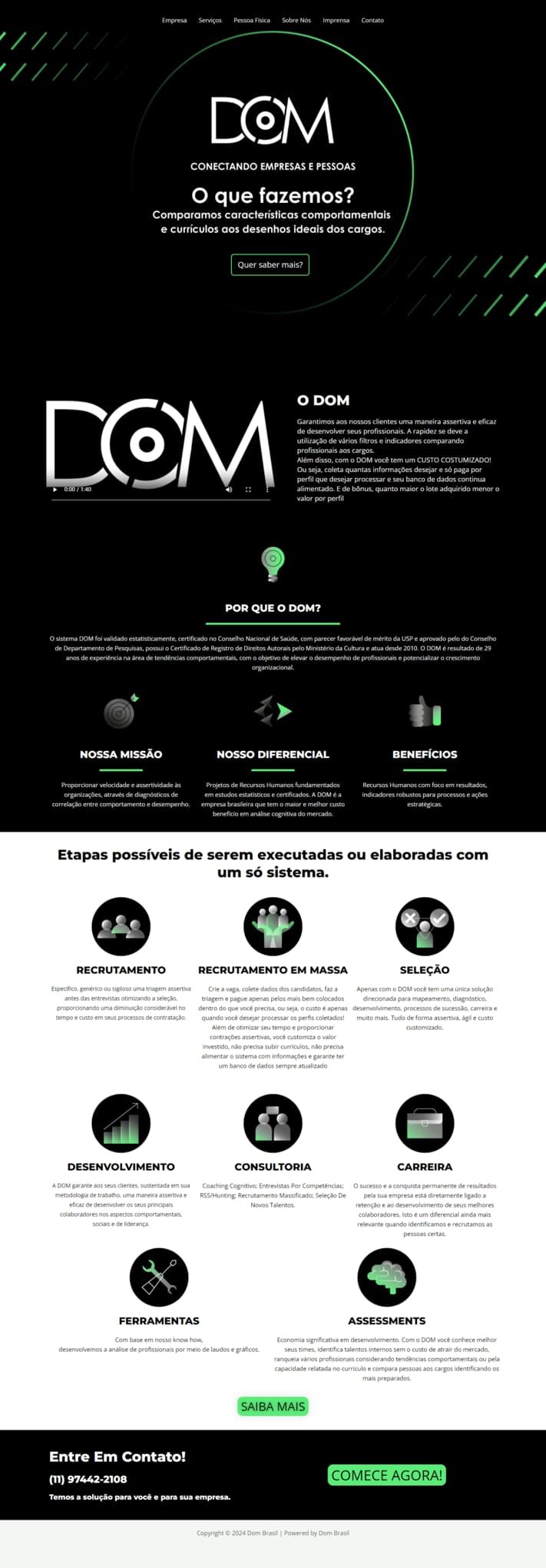 Site da DOM Brasil, recursos humanos