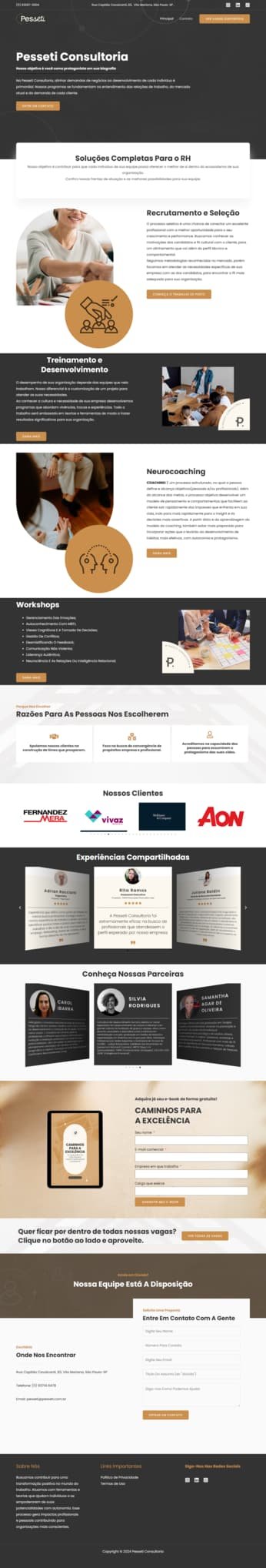 Site da Pesseti Consultoria